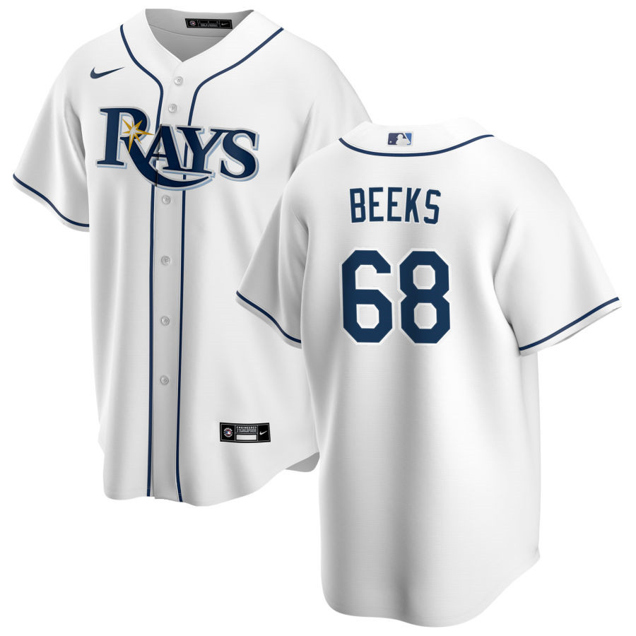 Nike Men #68 Jalen Beeks Tampa Bay Rays Baseball Jerseys Sale-White